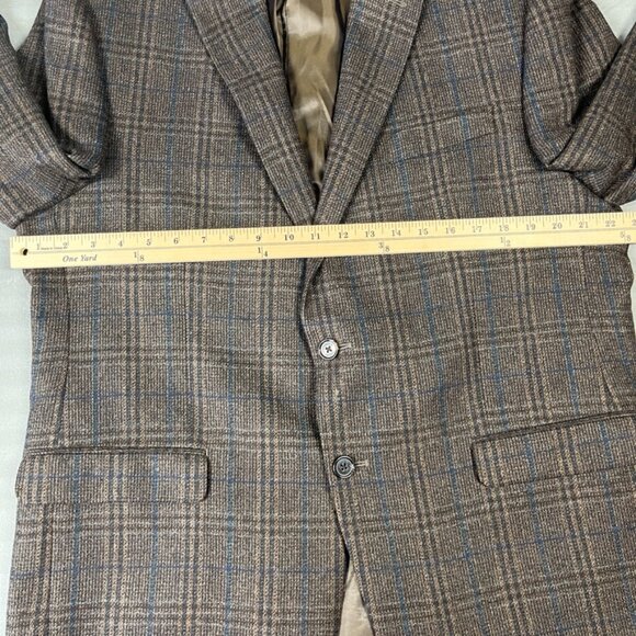 Lauren Ralph Lauren Blazer Mens 44R Brown Blue Plaid Wool Sport Coat Jacket - Picture 10 of 16